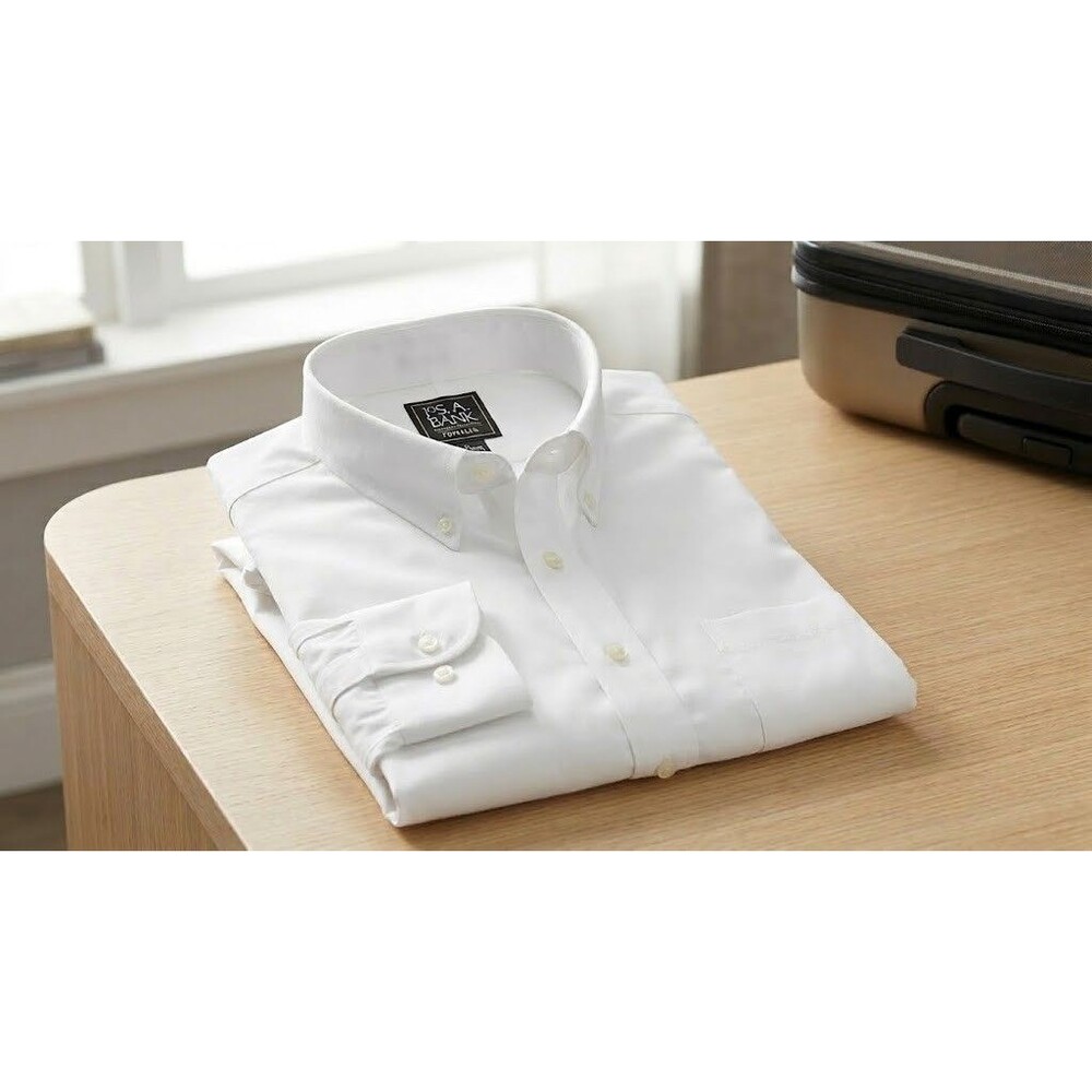 NEW!!! Jos A Banks Travelers Long Sleeve Classic White Button Shirt